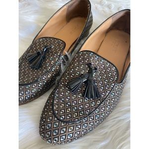 J Crew Metallic Loafers